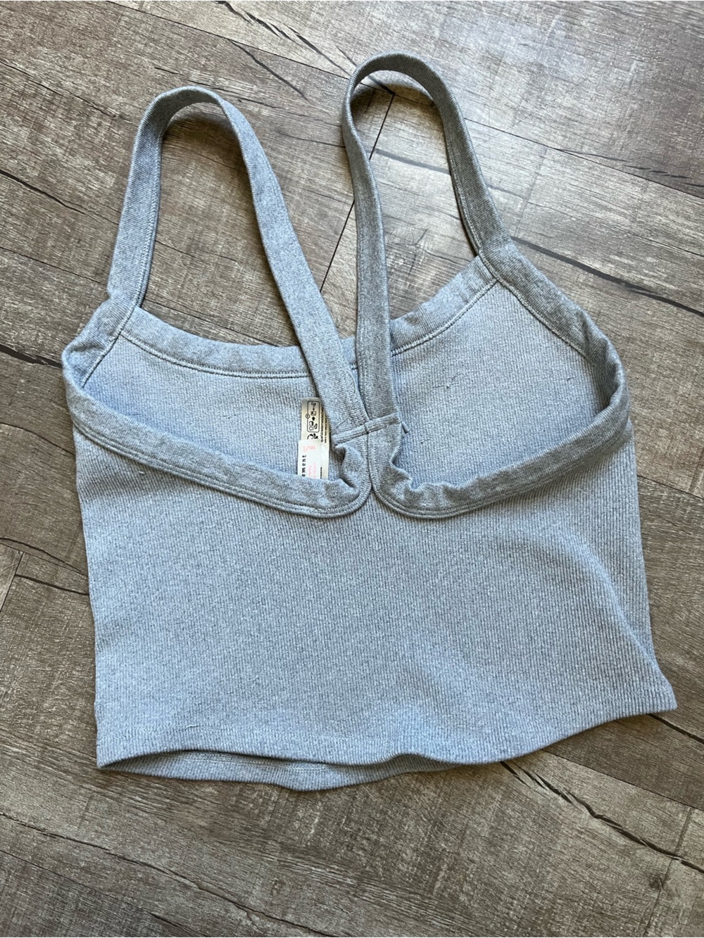 FP Movement by Free People Heather Gray Ribbed Double-Strap Tank - Picture 3 of 3